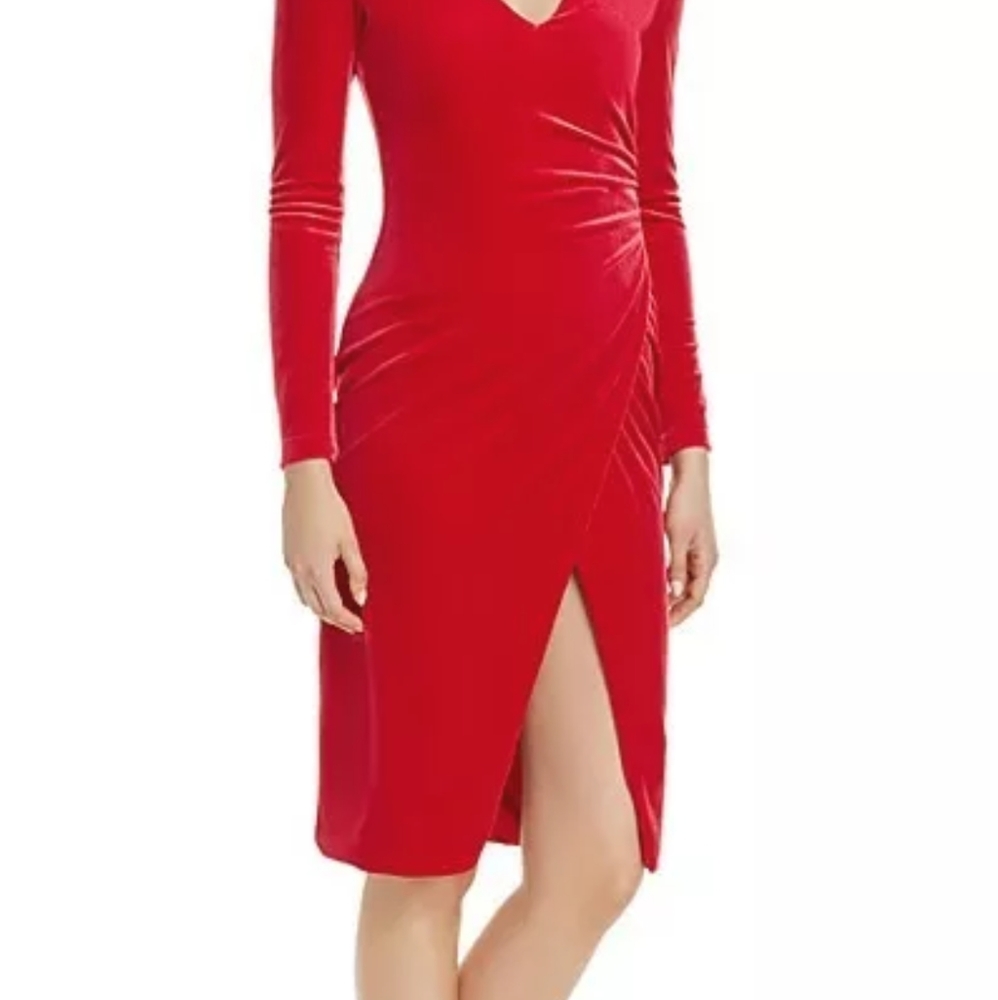 Red Velvet Black Halo Dress
